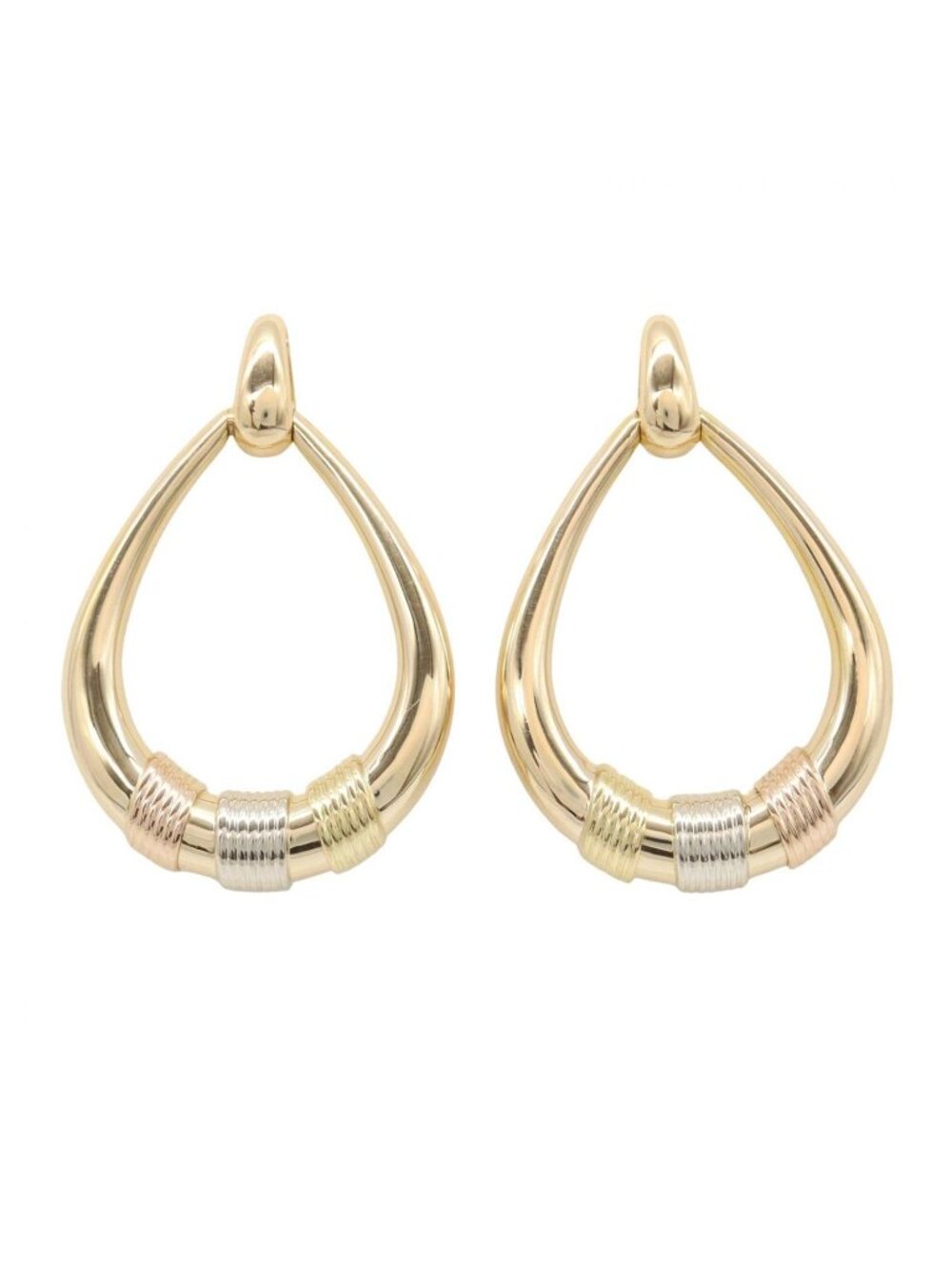 Cartier Earrings Door Knocker Motif 18k White Gold